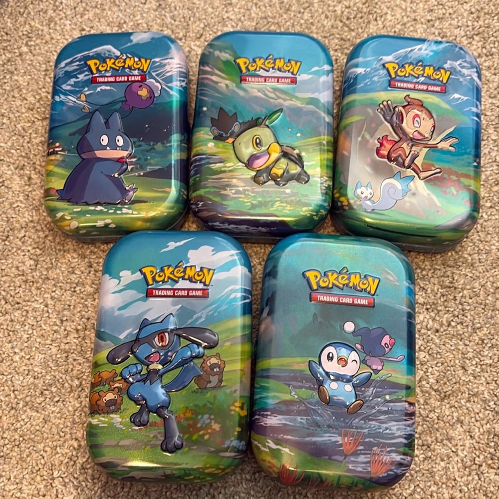 Set of 5 Pokemon Tins